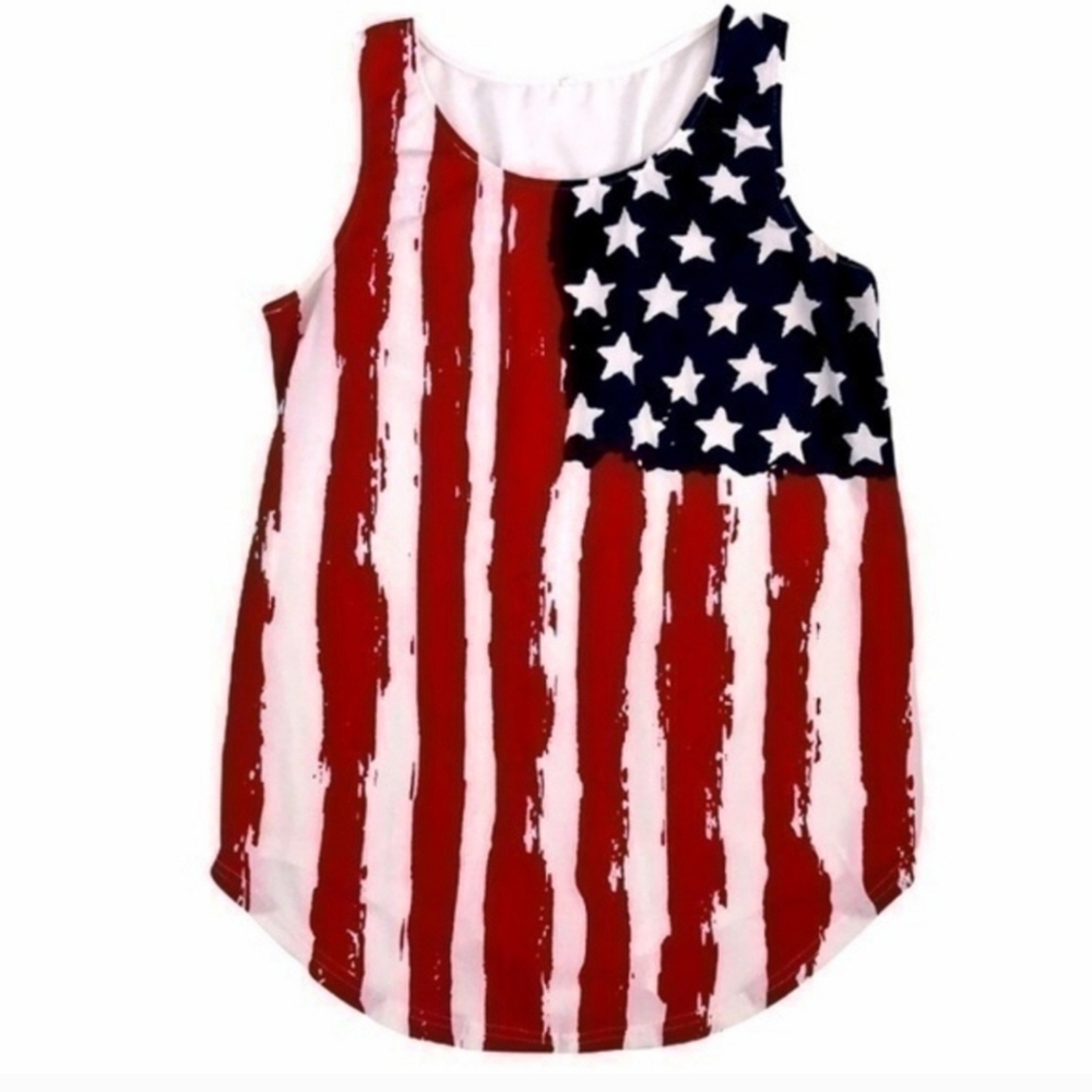 American Flag Sleeveless Blouse
